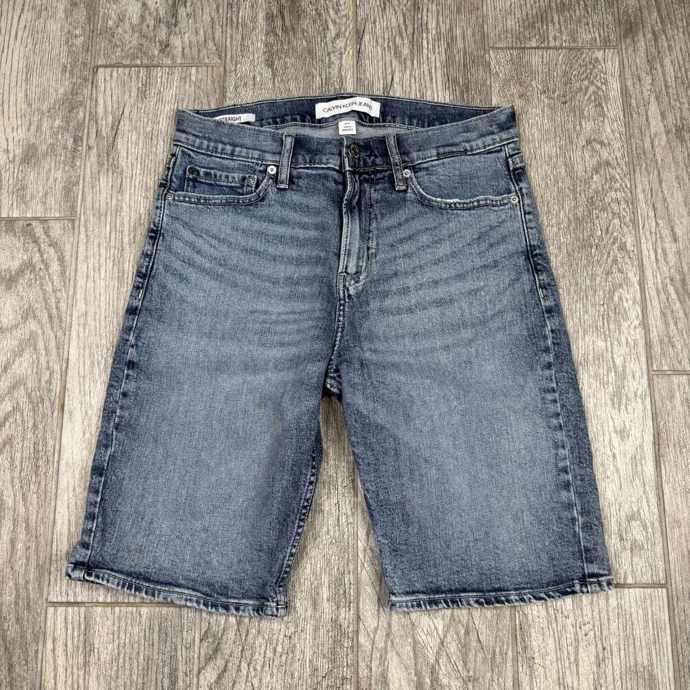 Calvin Klein Jeans Men's Size 30 Blue Denim Shorts Straight Fit 10” Inseam